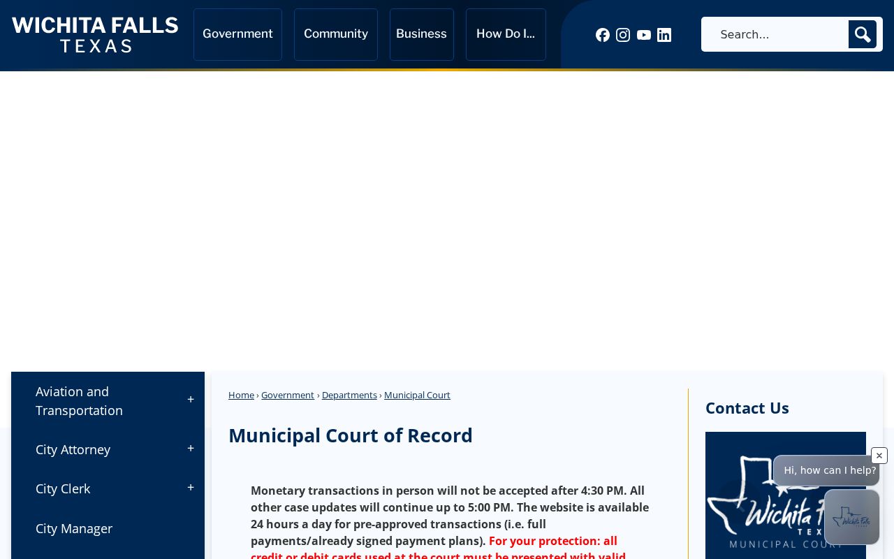 Wichita Falls Municipal Court docket and record access